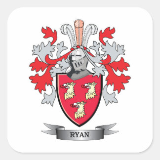Ryan Coat of Arms Square Sticker
