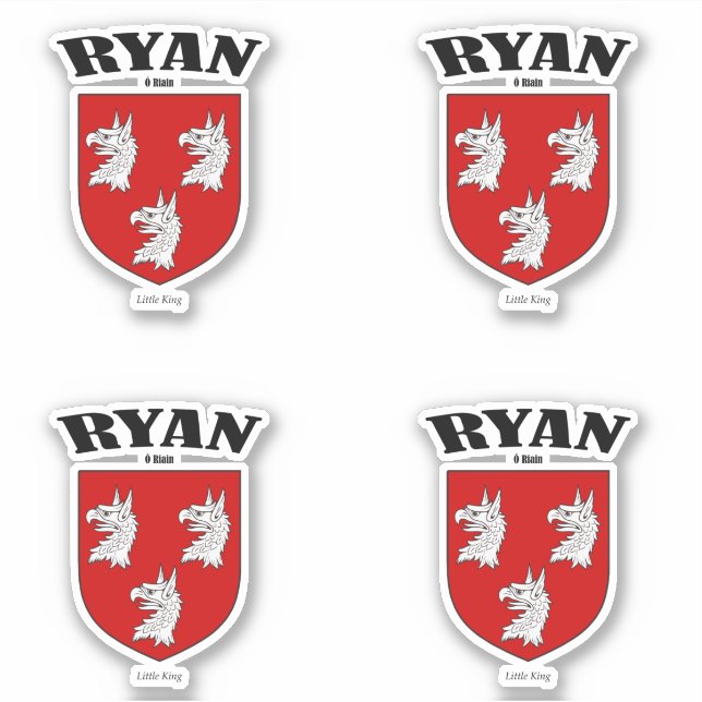 Ryan Crest Irish Translation & Meaning (x4) (Front)
