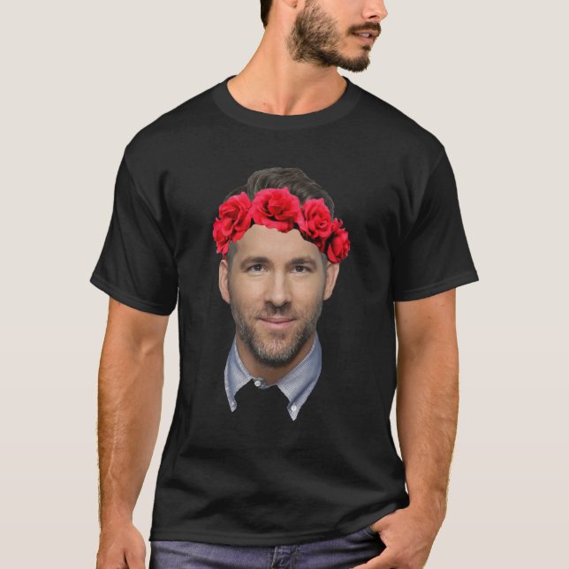 Ryan Reynolds Flower Crown   T-Shirt (Front)
