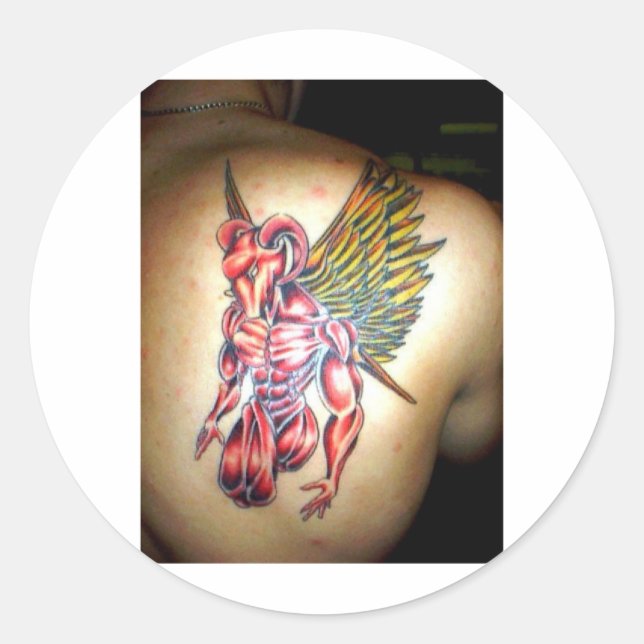 RYAN TATOO CLASSIC ROUND STICKER (Front)