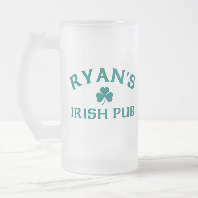 Ryan's Irish Pub  Frosted Glass Beer Mug (Left)