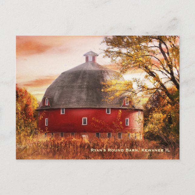 Ryan's Round Barn Postcard (Front)