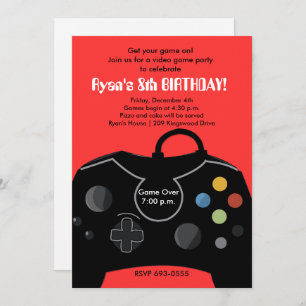 RYAN'S VIDEO GAME PARTY INVITATION