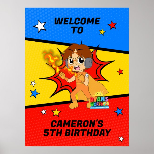 Ryan's World Birthday Welcome  Poster (Front)