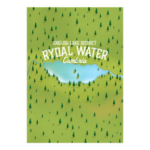 Rydal Water Cumbria Map poster