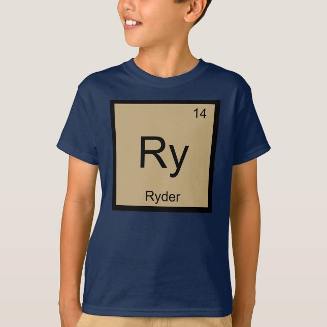 Ryder Name Chemistry Element Periodic Table T-Shirt (Front)