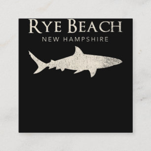 Rye Beach New Hampshire - Shark Lover Gifts Square Business Card
