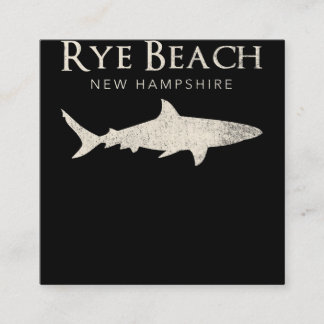 Rye Beach New Hampshire - Shark Lover Gifts Square Business Card