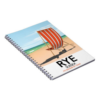 Rye beach Sussex "its quicker by train" Notebook