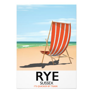 Rye beach Sussex "its quicker by train" Photo Print