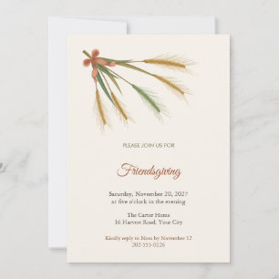 Rye Harvest Friendsgiving Dinner Invitation