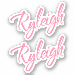 Ryleigh name pink cursive x2