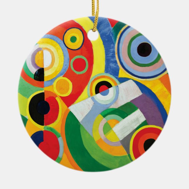 Rythme Joie de Vivre by Robert Delaunay Ceramic Tree Decoration (Front)