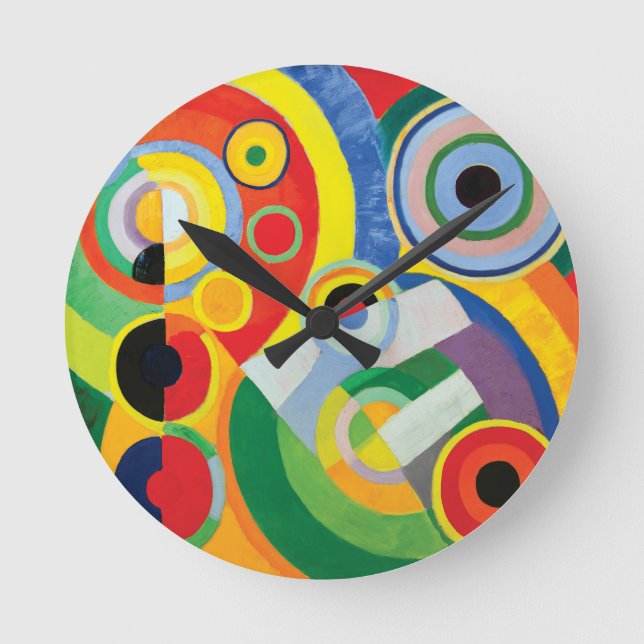 Rythme Joie de Vivre by Robert Delaunay Round Clock (Front)