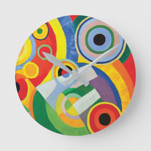 Rythme Joie de Vivre by Robert Delaunay Round Clock (Front)