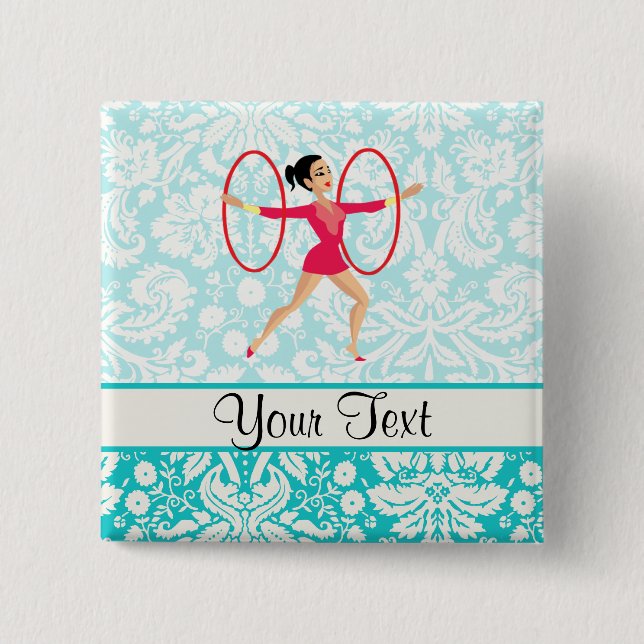 Rythmic Gymnastics Hoops 15 Cm Square Badge (Front)