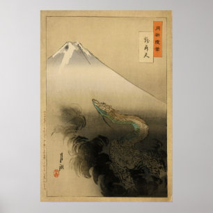 Ryu sho Ten Dragon Rising to Heaven by Ogata Gekko Poster