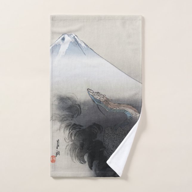 Ryu Shoten: Ascending Dragon over Fuji, Japan Hand Towel (Hand Towel)