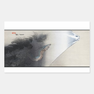 Ryu Shoten: Ascending Dragon over Fuji, Japan Rectangular Sticker