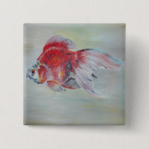Ryukin Goldfish 15 Cm Square Badge