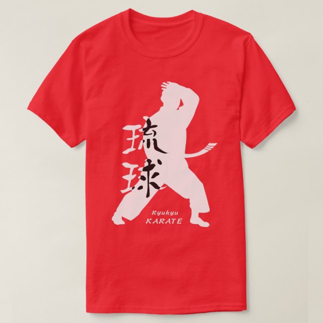 Ryukyu Okinawa Karate White T-Shirt (Design Front)