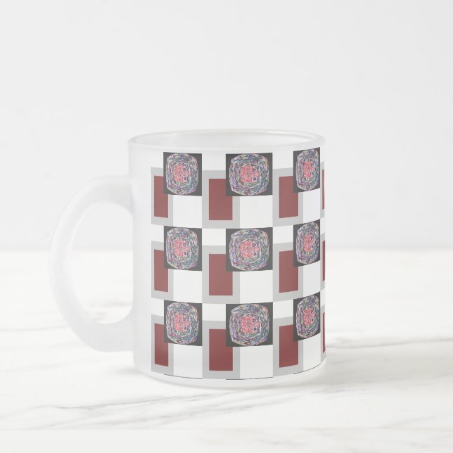 RZ-GIFT SPECIALLY DAD_ROSE_BLACK_RED_ FROSTED GLASS COFFEE MUG (Left)
