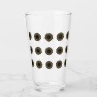 RZglass cup rose like kaleidoscope art,blak,golden