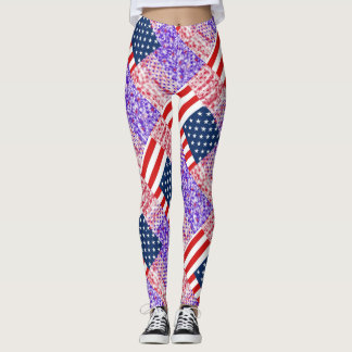RZX-USA Flag on a blue background Leggings
