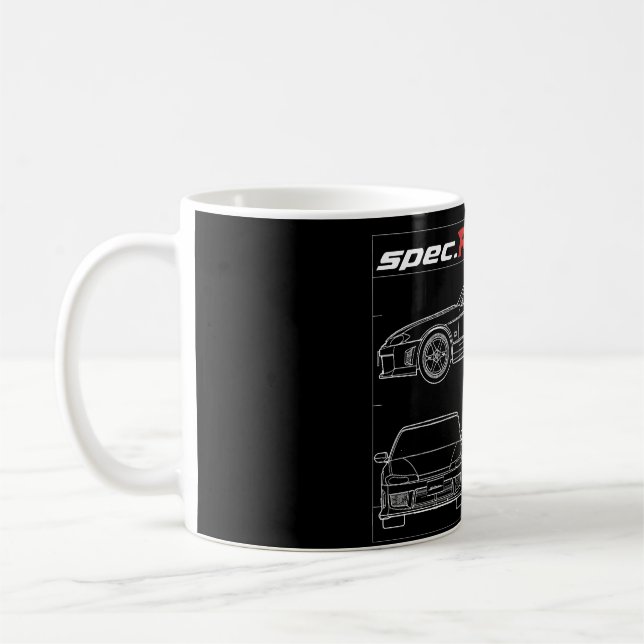 s15 spec r aero line art blue print drawing te37 coffee mug (Left)