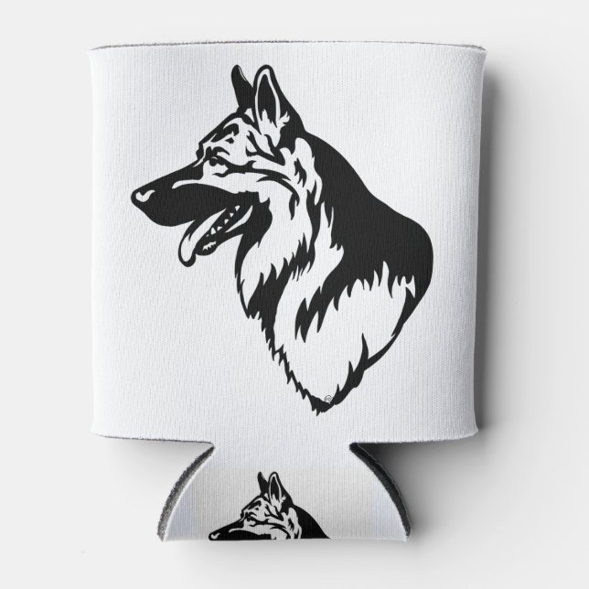 s27 German Shepherd Head Can Cooler (Front)