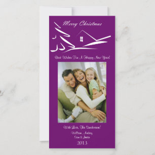 S3 Simple Beauty-Plumb Xmas Photo Card