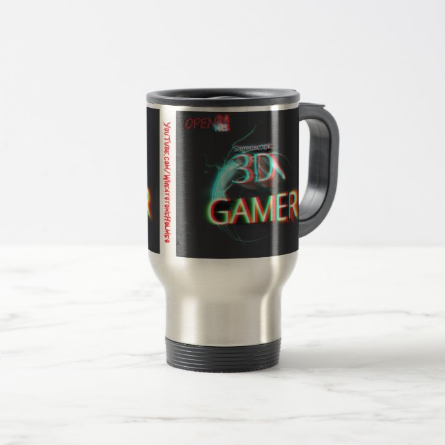 S3D Gamer "Metal Edition" Travel Mug (Front Right)