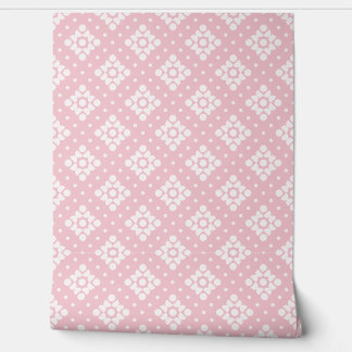 (S) 2502222A Retro Dotty Diamond Pink Background Wallpaper