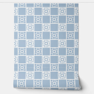 (S) 2502223B Retro Geometric Tiles Blue Wallpaper