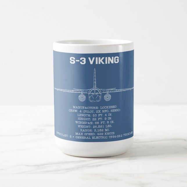 S-3 VIKING STATS BLUEPRINT MUG (Center)