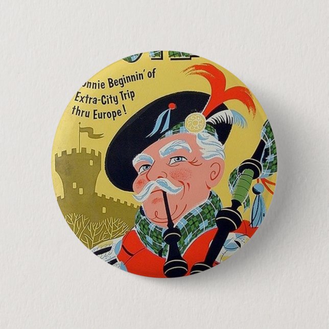 S.A.S. scotland vintage poster button (Front)