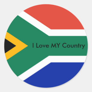 S Africa Flag The MUSEUM Zazzle I Love MY Country Classic Round Sticker