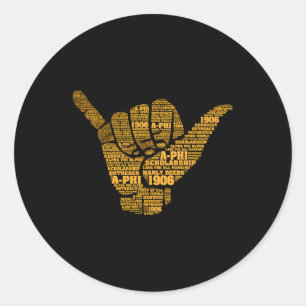 S Alpha African Fraternity Hand Sign Words 1906 Classic Round Sticker