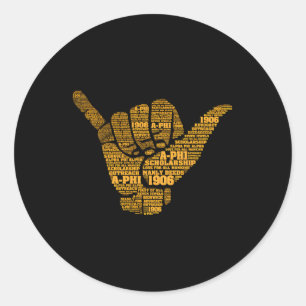 S Alpha African Fraternity Hand Sign Words 1906 Classic Round Sticker