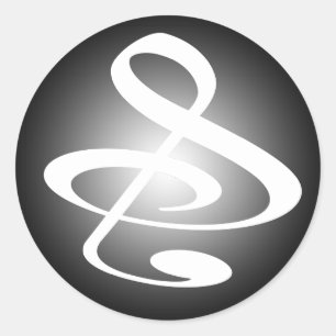 "S", "&", And/Or Treble Clef Musical Note Classic Round Sticker