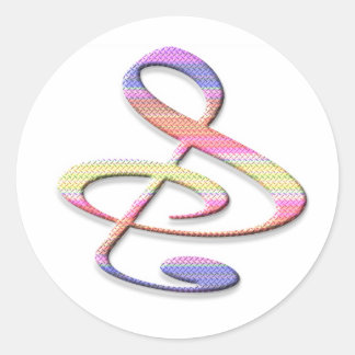 "S", "&", And/Or Treble Clef Musical Note Classic Round Sticker