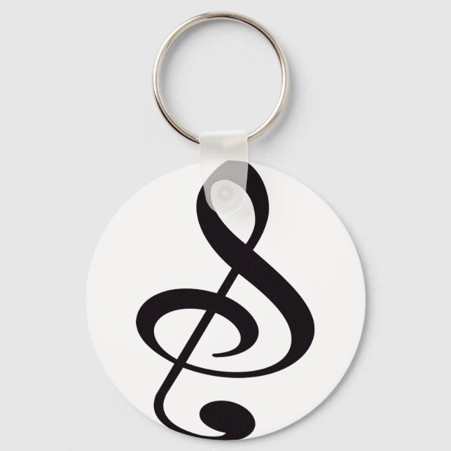 "S", "&", And/Or Treble Clef Musical Note Key Ring (Front)