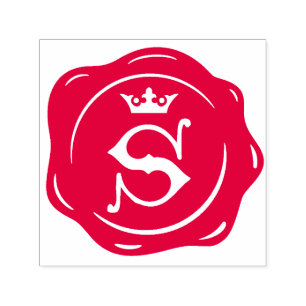 S - Antique Wax Seal Gothic Crown Initial Letter Self-inking Stamp