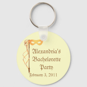 "_____'s Bachelorette Party" - Masquerade Theme Key Ring