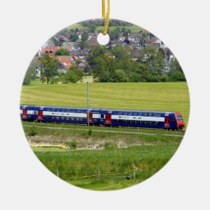 S-Bahn-7z5 train in the country in Europe Ornament