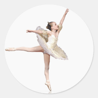 S- Ballerina Girl Classic Round Sticker