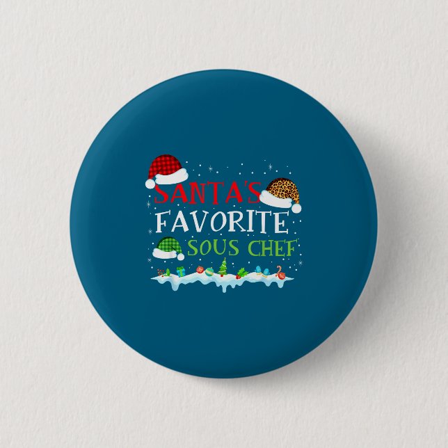 s Chef Santa Sous Fun Favorite Tee 6 Cm Round Badge (Front)