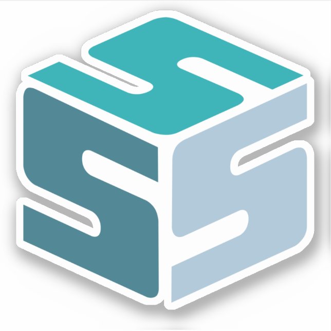 S-Cubed Blue Logo Sticker (3" x 3") (Front)