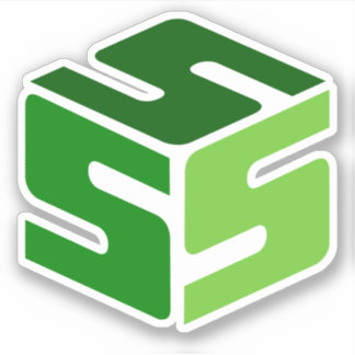 S-Cubed Green Logo Sticker (3" x 3")