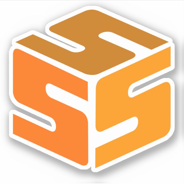 S-Cubed Orange Logo Sticker (3" x 3") (Front)